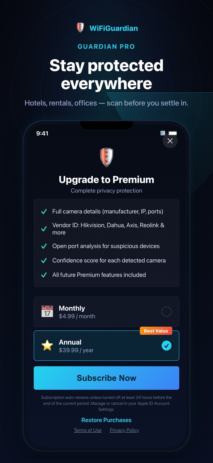 Subscription screen